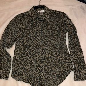VINTAGE LEOPARD PRINT SILK BLOUSE